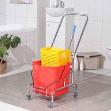 The cleaning trolley is simultaneous, with an exalted, 23 liters, a chrome frame