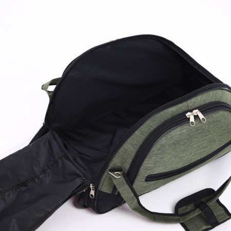 Road bag on wheels, 3 outer pockets, black color/hack-5