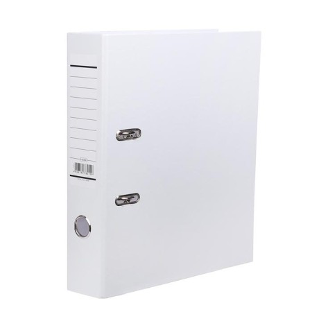 A4, 70 mm Metallic “White” folder, with arched mechanism, boumvinyl