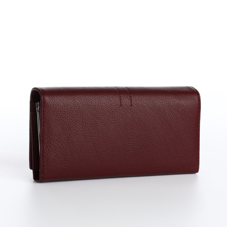 Women's wallet on a magnet, burgundy color-1