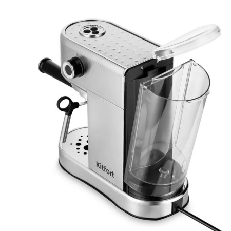 Coffee machine KitFort KT-7193, Rozhkova, 1450 W, 1 L, Kapucchucinot, Silver-5