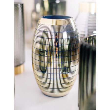 Decorative vase of glass with gold spraying, 143 × 143 × 235 mm, gold color-1
