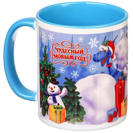 New Year mug 350 ml, Mickey Mouse and Dragon-3