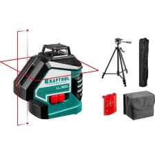 Laser Laser Kraftool 34645-3, 2x360 °, 20m/70m, ± 0.2 mm/m, tripod, in the box