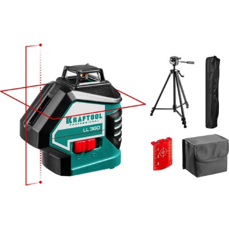 Laser Laser Kraftool 34645-3, 2x360 °, 20m/70m, ± 0.2 mm/m, tripod, in the box
