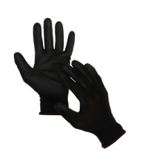 Garden, nylon gloves, with latex impregnation, size 10, black, Greengo
