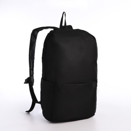 Youth backpack with a zipper, waterproof, 3 outer pockets, black color-2