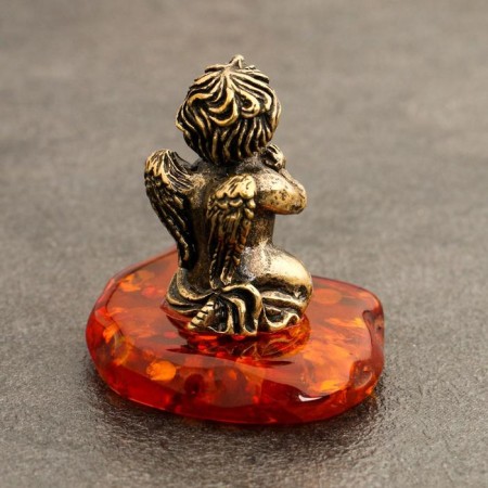 Sur Angel Suscent Survenger, brass, amber, 3.8x1.5x1.5 cm-3