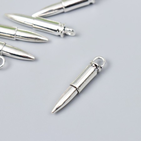 Decor for creativity Metal "bullet" silver G342B1028 3.3x0.6 cm