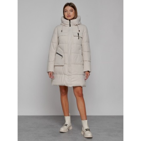 Coat insulated winter female, size 58, beige color