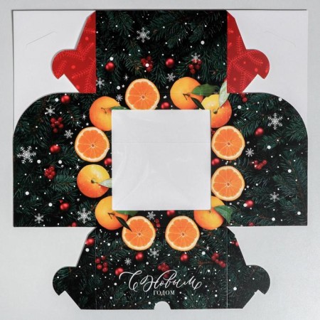 Box for Capcakes "New Year" 16 x 16 x 10 cm, New Year-6