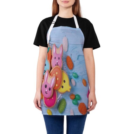 Apron kitchen with a photo print "Sweet holiday", adjustable, size OS