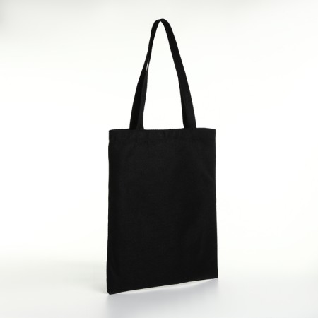 A shop bag without fastening, from textiles, black color-1