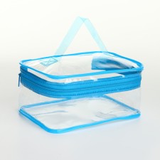 Cosmetic bag PVC chest, 18*8*13, lightning department, blue