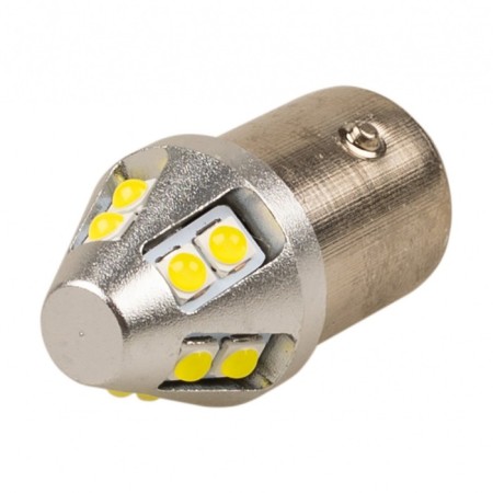 Auto Stuffing Diode SkyWay S25 (P21W), 12-24 V, 10 SMD diode Bay15D, 2 -ok Bipolar, white