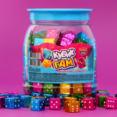 Chewing gum with sugar dragee "Kubik Gam" Assorted, 3.5 gr