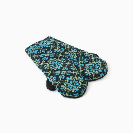Double female mittens "ornament", black/blue color, river 18