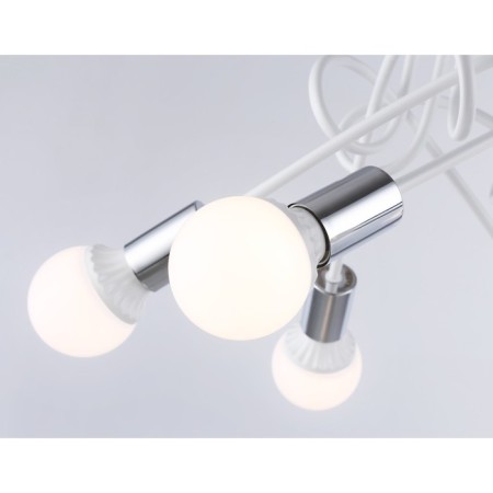 Lamp ceiling in the style of Ambrella Light, Loft, TR80417, 6HE27, white, chrome-5