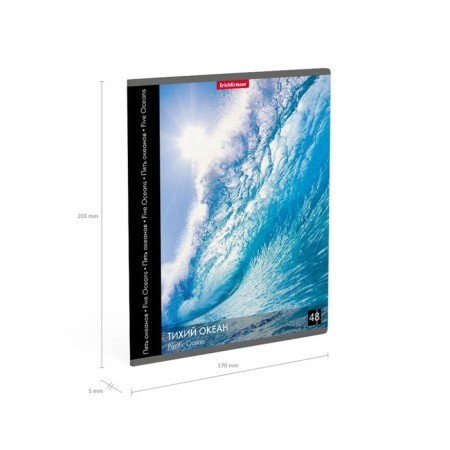 Notebook of 48 sheets in the Erichkrause Ceal Five Oceans, cover coated cardboard, offset block, whiteness 100%, mix-8