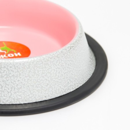 A bowl with a non -slip base, 225 ml, antique white with pink-4