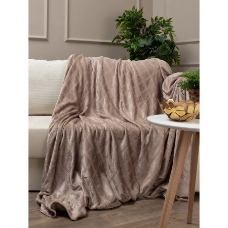 Texrepublic blanket, size 200x220 cm, brown color