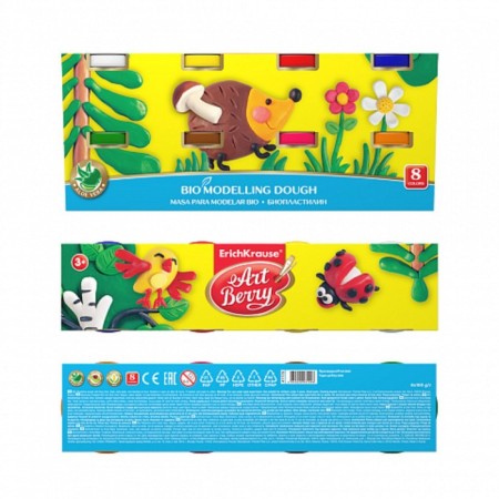 Plant -based plasticine, 8 colors, 800 g, artberry premium, with aloe vera-3
