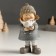 Polystone souvenir "Baby in a gray coat with a bird/flashlight" MIX 5x6x14 cm