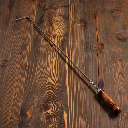 Uzbek poker with a wooden handle, with a pattern, 60/1 cm, full length 82 cm, steel 3 mm