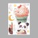Sticking plastic interior color "Panda with a cupcake in the clouds" 40x60 cm
