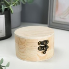 Casket wood simple round 9.2*9.2*5.2 cm