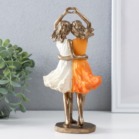 Polystone souvenir "Two sisters" bronze, orange-white 10.5x6.5x21.5 cm-2