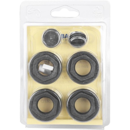 A set for connecting a radiator Global, 1 "X1/2", without brackets, in a blist, black color is black-3