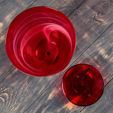 Flower pot with pallet No. 4, alabaster, ruby, 2 l-1