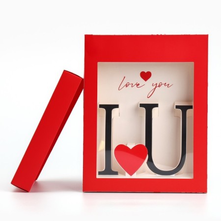 Gift folding box with 3D effect, packaging, “Love You”, 18 x 14 x 23 cm-6