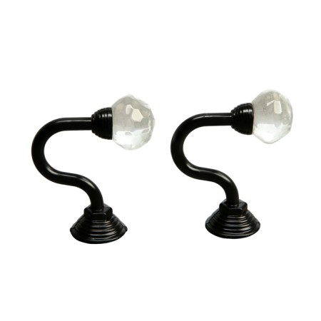 Hook for curtains KS007 CAPPIO, one -rod, black color, 2 pcs-2