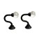 Hook for curtains KS007 CAPPIO, one -rod, black color, 2 pcs