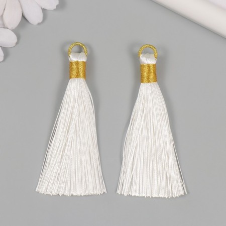 Decor for creativity Textile "Brush. Olivia" White set 2 pcs 8x1.2 cm