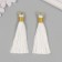 Decor for creativity Textile "Brush. Olivia" White set 2 pcs 8x1.2 cm