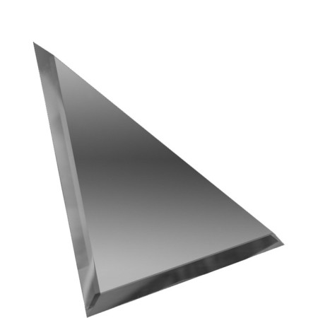 Triangular mirror graphite matte tiles with fatcet 10 mm, 150x150 mm