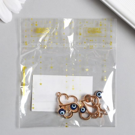 Decor for creativity Metal "Heart - From the evil eye" Gold 1.8x1.8 cm-2