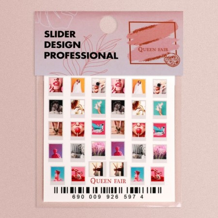 Slider - Nail design "Polaroid", multi -colored-1