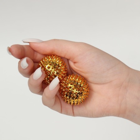 A set of massagers with a magnet, "balls", d = 3 cm, 2 pcs, golden color-5