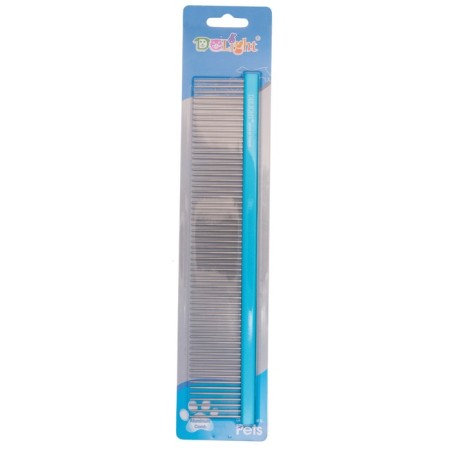 Delight comb aluminum, 25 cm, with a flat handle, 61 tooth 36 mm, black and blue-3