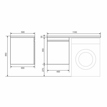 Tumbling for the washing machine Uperwood Magenta, 50 cm, suspended, black, drawer-9