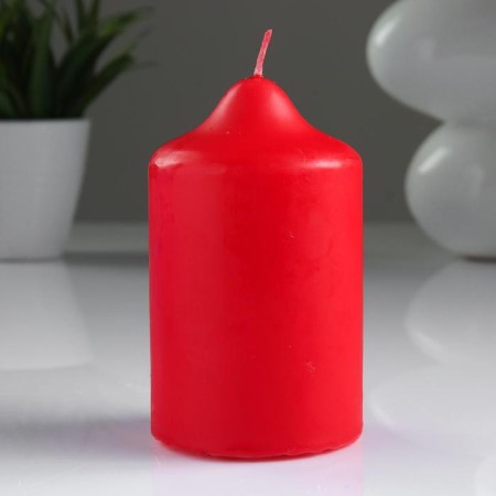 Classic candle 7x12 cm, red