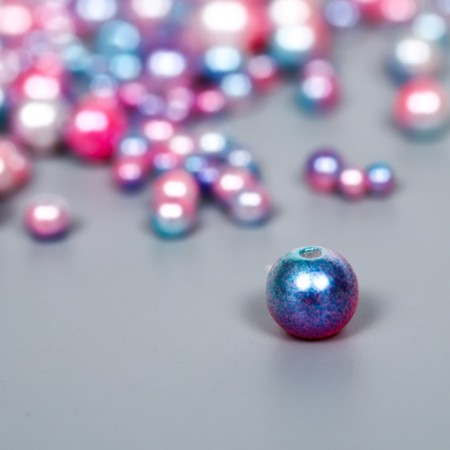 Beads for creativity plastic "Round. Gradient. Rusal-blue mermaid" d = 3-8mm, nr 10 g 74595-1