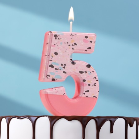 Candle for the Mosaika cake, number "5", pink