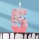 Candle for the Mosaika cake, number "5", pink