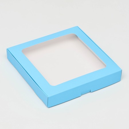 Self -charged box, with a blue window, 19 x 19 x 3 cm-2