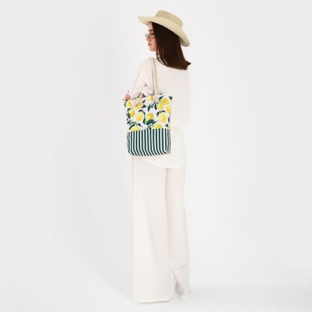 Bag Women's beach on lightning, white/yellow color-9